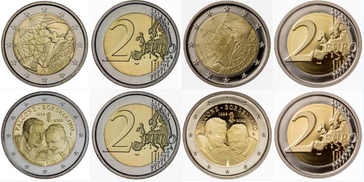 riconoscere valore moneta 2 euro