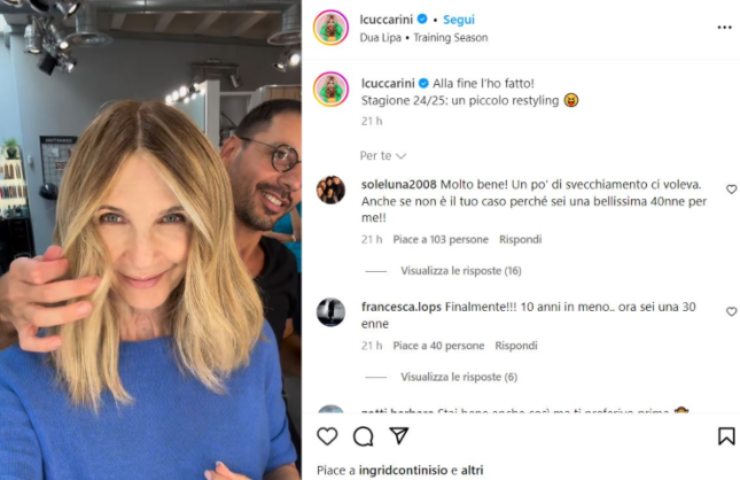 Il cambio look di Lorella Cuccarini