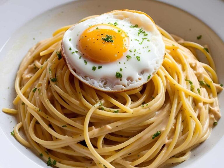 spaghetti con uovo fritto