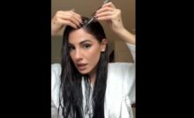 Giulia de lellis si pettina i capelli