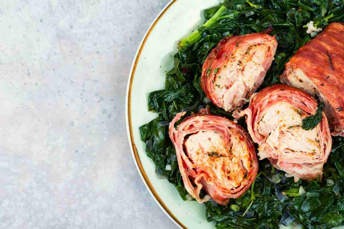 rollè di carne con spinaci